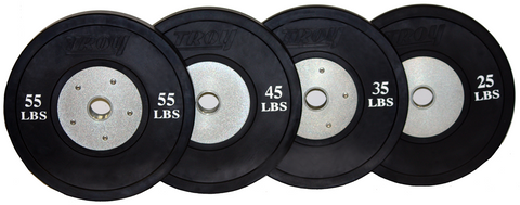 TROY Barbell Competition Bumper Plates- Solid Rubber