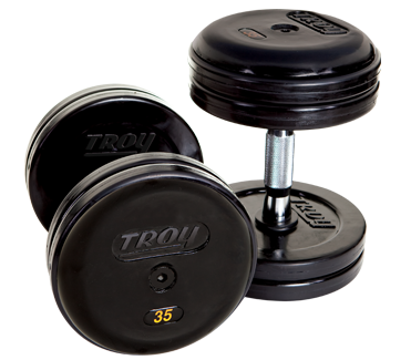 TROY Pro Style Dumbbells - Rubber Encased Contoured Handle