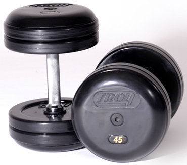 TROY Pro Style Dumbbells - Rubber Encased Straight Handle