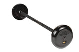 TROY Pro-Style Straight Barbell with Black Rubber Plates, Chrome Bar, and Black Rubber Endcaps